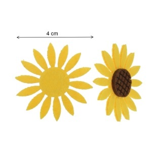 Floarea-soarelui pasla galben/maro 4cm 10/set - Img 2