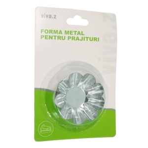 Forma metalica tip cosulet cu margini ondulate model-1 pentru copt prajituri 6,5x2,5cm 4/set T05420