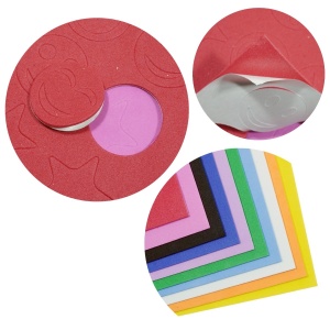Forme diverse carton buretat multicolor autoadeziv 3,2-3,8cm x 1,7mm 280/set - Img 2