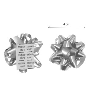 Fundita cadou argintie lucios/mat 4cm cu adeziv 9/set 078909 - Img 2
