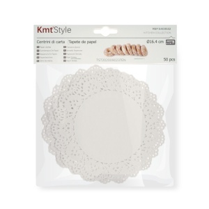 Hartie dantelata rotunda 16,4cm alba 50/set KmtStyle 5403532