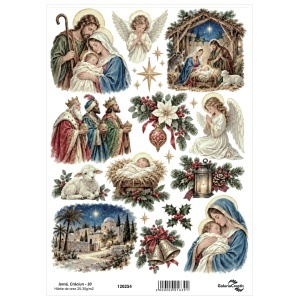 Hartie de orez pigment Iarna, Craciun - 20 20x27,5cm