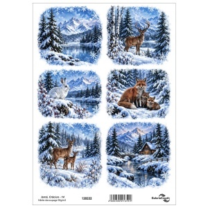 Hartie decoupage Iarna, Craciun - 14 20x27,5cm 90g
