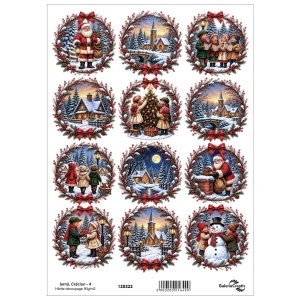 Hartie decoupage Iarna, Craciun - 4 20x27,5cm 90g