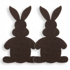 Iepure pasla maro inchis vertical 10x6cm x 2mm 2/set