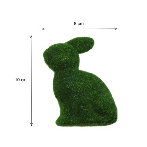 Iepure polistiren cu muschi artificial 5x8x10cm verde A2444 - Img 2