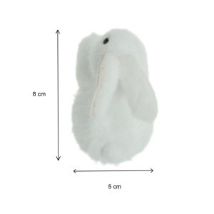 Iepure polistiren plusat 8x7x5cm alb - Img 2