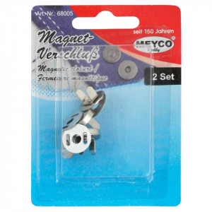 Inchizatoare magnetica rotunda argintie pentru geanta 1,5cm 2/set Meyco 68005