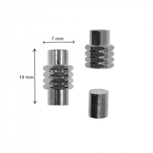 Inchizatoare magnetica tubulara argintiu inchis 19x7mm 2/set - Img 2