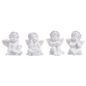 Inger ceramica alb coronita roz 4,5x3,7cm 4 modele/cutie Canea RD18-1872