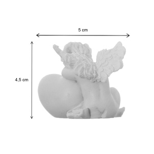 Inger rasina alb cu inima model 2 4,5x3x5cm DD68689 - Img 2