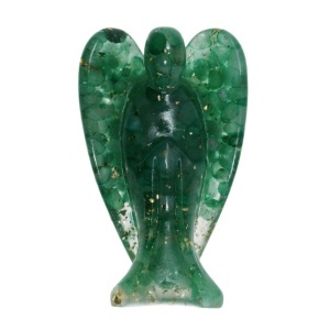 Inger rasina si piatra aventurin 4x7x2,2cm verde/auriu