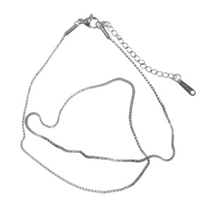 Lant rotund inox cu inchizatoare 0,9mm x 46cm argintiu