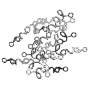 Link metalic argintiu love 38x11mm 10/set