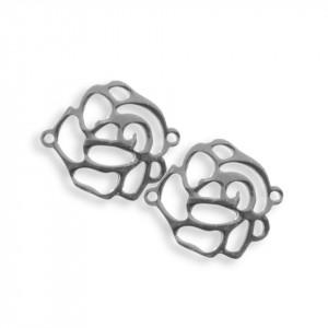 Link metalic inox trandafir 21x18mm 2/set