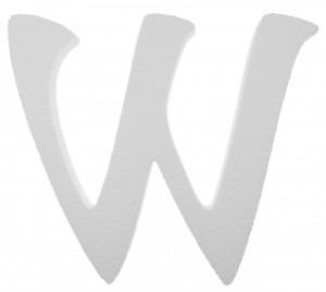 Litera polistiren dens -W- 18x20,5x2cm font Aladin