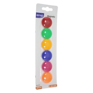 Magnet plastic tabla 3cm 6/set culori diverse 80530