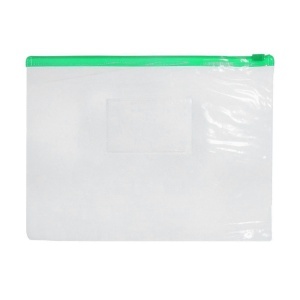 Mapa plastic transparenta cu fermoar verde A5 12microni CNX M106