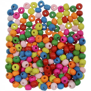 Margele lemn rotunde multicolor 20g - Img 3