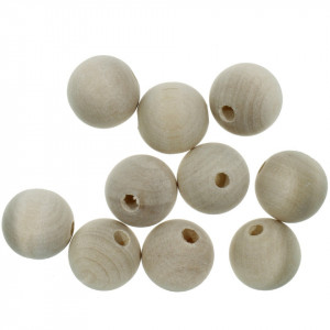 Margele lemn rotunde natur 16mm 10/set BKK16