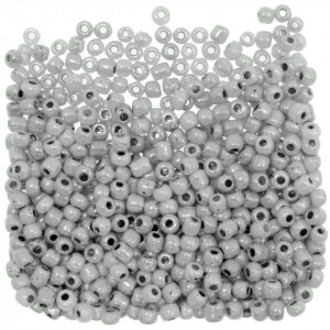 Margele nisip rotunde gri perlat 4mm 60g