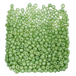 Margele nisip rotunde verde lamaie deschis mat 4mm 60g