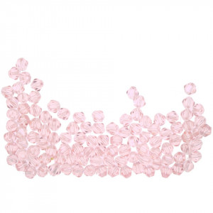 Margele sticla fatetata biconica roz deschis transparent 4x4mm 8g