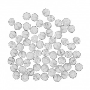 Margele sticla fatetata rondele transparent iridescent 6x8mm 28g