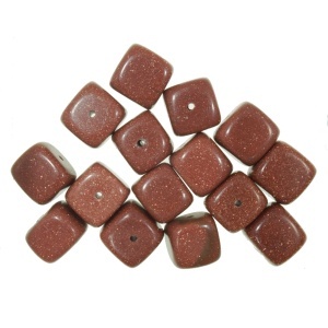 Margele tip semipretioase piatra soarelui cub 9-12mm 50g