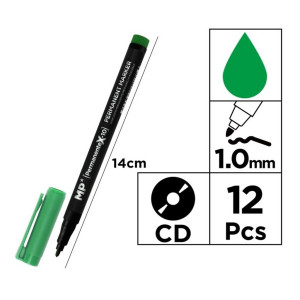 Marker permanent verde varf 1mm pentru CD/DVD MP PE418-S - Img 2