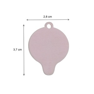 Marturie botez ceramica/placaj picioruse 2,8x3,7cm cu gaura 4/set alb/natur/roz - Img 2