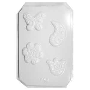 Matrita plastic fluture, clopot, floare, virgula 6-8cm 24694