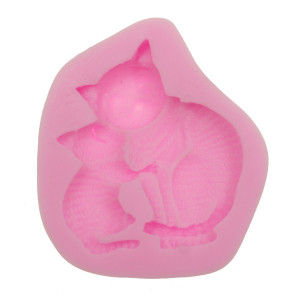 Matrita silicon 2 pisici 6,8x7,7x1,5cm 825017 roz