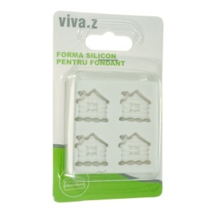 Matrita silicon 4 casute 5,7x5,7x1,3cm alb T13214