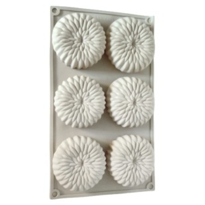 Matrita silicon 6 crizanteme 17x29x3cm culori diverse T13145