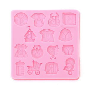 Matrita silicon botez model-2 - 10,3x10,9x0,7cm 825039 roz