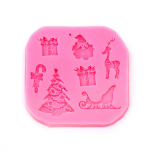 Matrita silicon forme decor Craciun 7,9x7,6x0,7cm 825087 roz