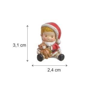 Miniatura baiat cu ursulet din rasina 3,1x2,4cm Canea 270CAN103TA_MIX - Img 2