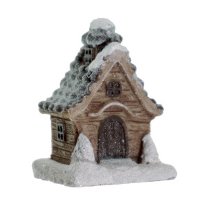 Miniatura casuta din rasina gri/maro 4x6x3,5cm CANEA RD1B-3718