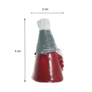 Miniatura gnom rasina rosu/gri 2x4x2,2cm 4/set Canea RD22B-2365 - Img 2