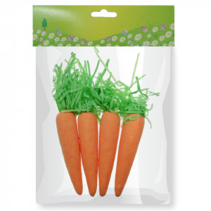 Morcov polistiren cu frunze 9cm 4/set