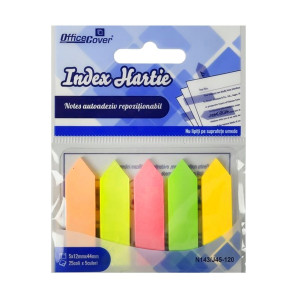 Notes adeziv 5 culori neon 12x44mm 5x25/set N143