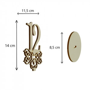 Numar indicator cu suport placaj decorativ M2 -12- 14cm - Img 2