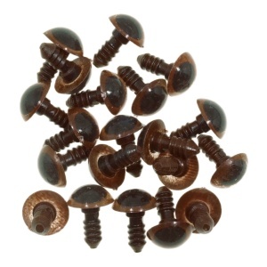 Ochisori rotunzi plastic maro cu surub 1,2x0,4cm 20/set 510095