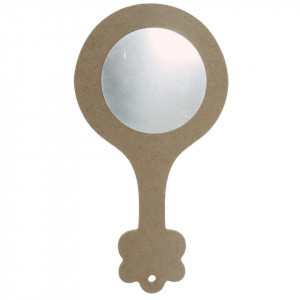 Oglinda rotunda pe suport mdf floare cu maner 16,5x8,8cm