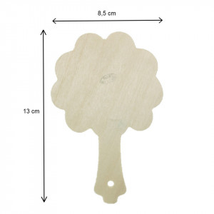 Oglinda rotunda pe suport placaj floare cu maner 13x8,5cm - Img 2