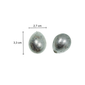 Ou plastic argintiu pestrit 2,7x3,3cm 30/set Canea 22CANX-100J_S - Img 2