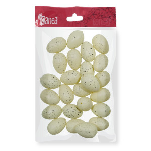 Ou plastic pestrit galben deschis 2,9x2cm 24/set Canea 26D2324_N