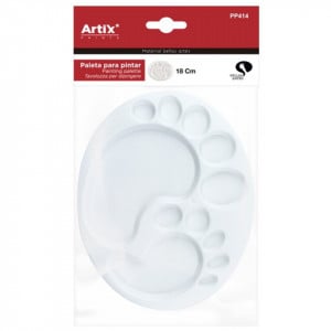 Paleta pictura plastic alba picioruse 18x14,5cm Artix PP414