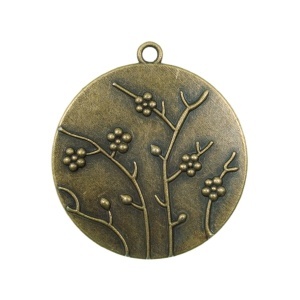 Pandantiv baza bronz 42x47mm pentru cabochon rotund 39,8mm P255